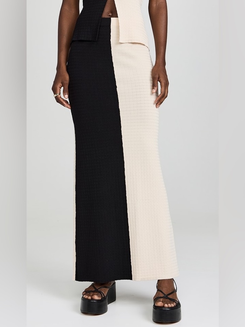 Seven Wonders Black and Cream Maxi Skirt